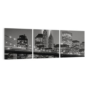 Obraz na płótnie 120x40 - Miasto ożywione nocą - miasto, noc