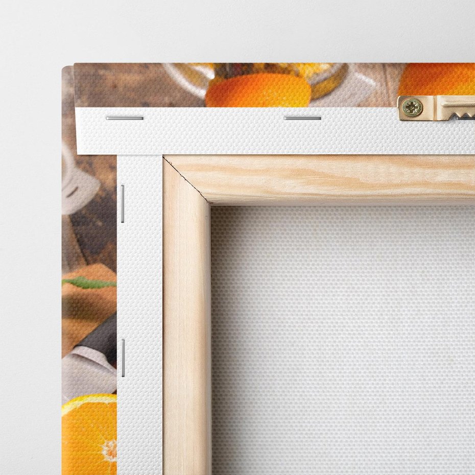 Obraz na płótnie 120x80 - Soczyste pomarańcze i soki - pomarańcze, soki