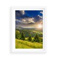 Plakat w ramie 50x70 - Pejzaż w perspektywie - pejzaż, perspektywa - rama biała