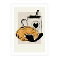 Plakat bez ramy 30x40 - Śniadanie z Croissantem - grafika, croisant