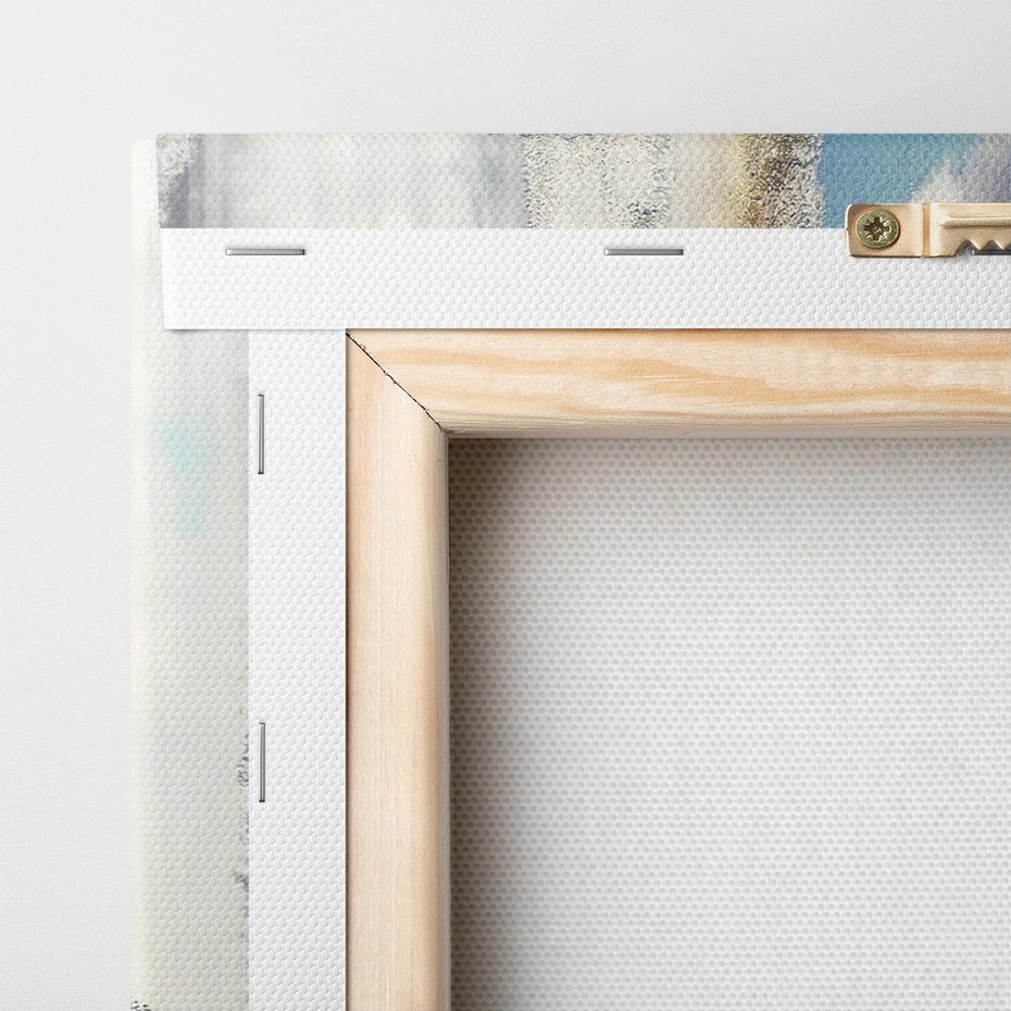 Obraz na płótnie 70x50 - Tekstura Kwiatu - olejny obraz, niebieski kwiat