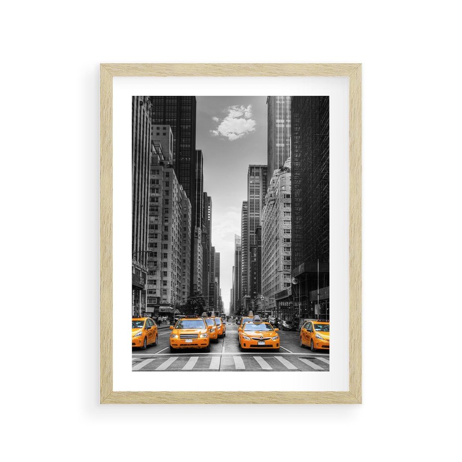 Plakat w ramie 30x40 - Wibracje Nowego Jorku - miasto, Nowy Jork - rama drewno
