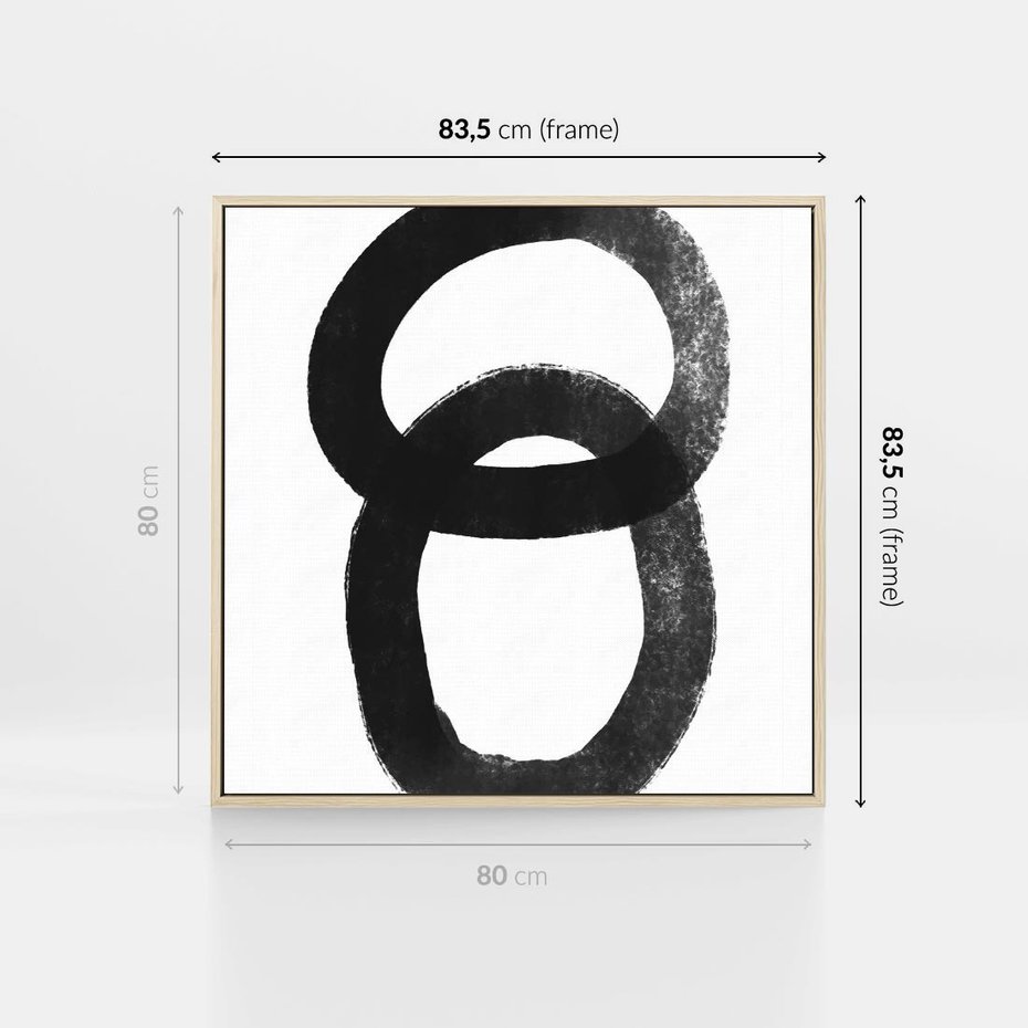 Obraz w ramie 80x80 - Kształtując Granice - abstrakcja, minimalizm - rama drewno