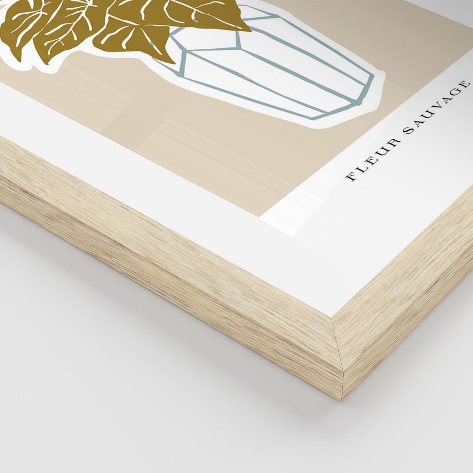 Plakat w ramie 40x50 - Rytmy Nowych Wizji - abstrakcyjne liście, tropikalne w wazonie - rama drewno