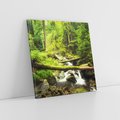 Obraz na płótnie 80x80 - Magiczny Strumień w Lesie - strumień, las