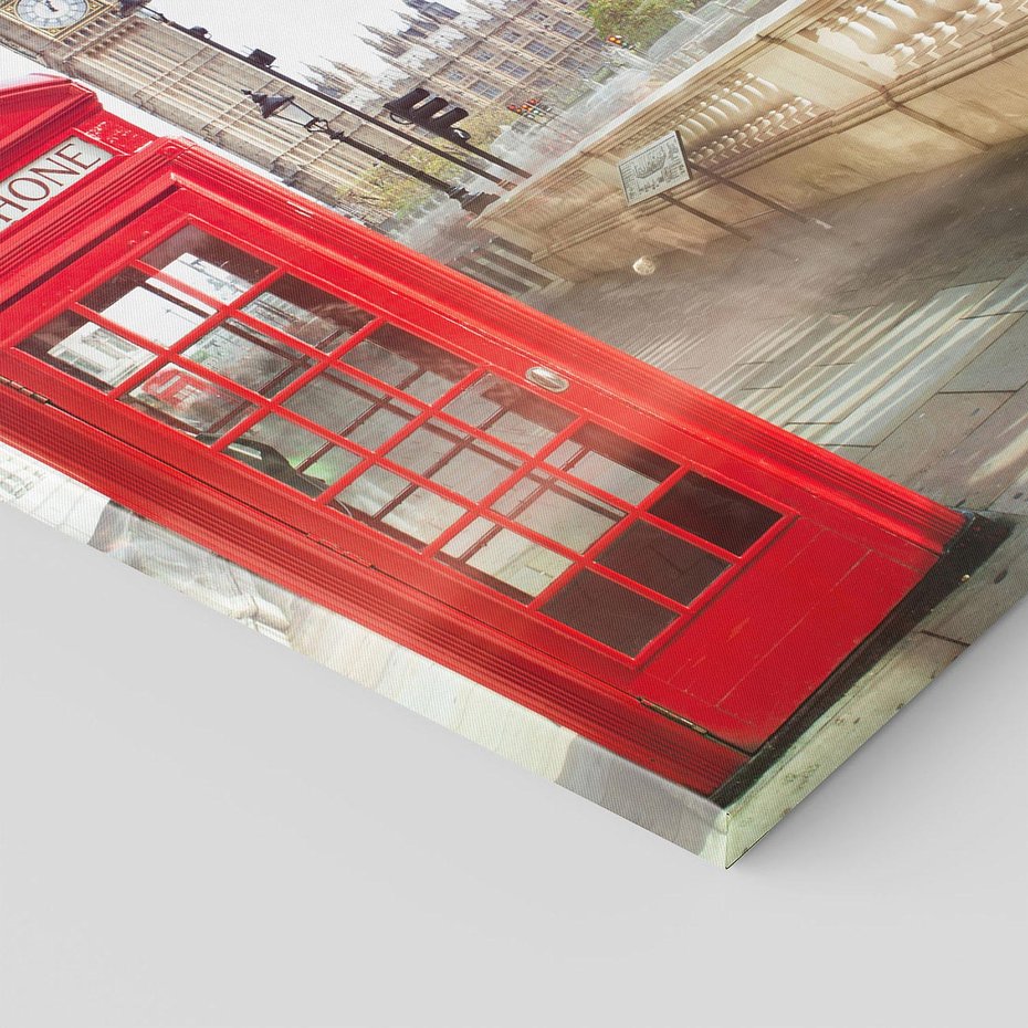 Obraz na płótnie 60x60 - Londyńskie widoki - Londyn, telefon