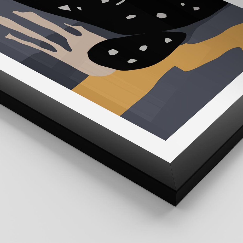 Plakat w ramie 50x70 - Formy Szarości - ciemny, mroczny plakat - rama czarna