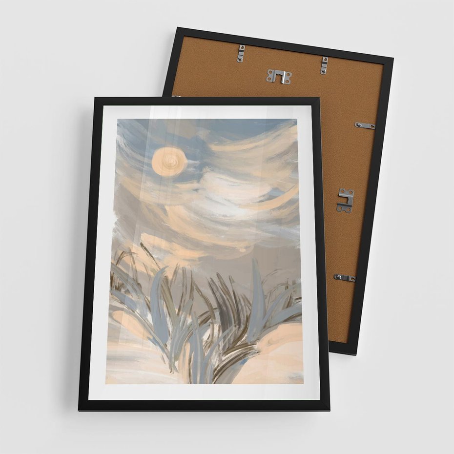 Plakat w ramie 50x70 - Światłości Taniec - akwarela, obraz - rama czarna