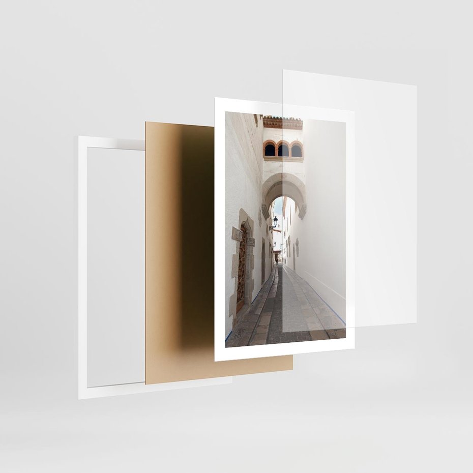 Plakat w ramie 50x70 - Perspektywiczna Magia Uliczki - uliczka, perspektywa - rama biała