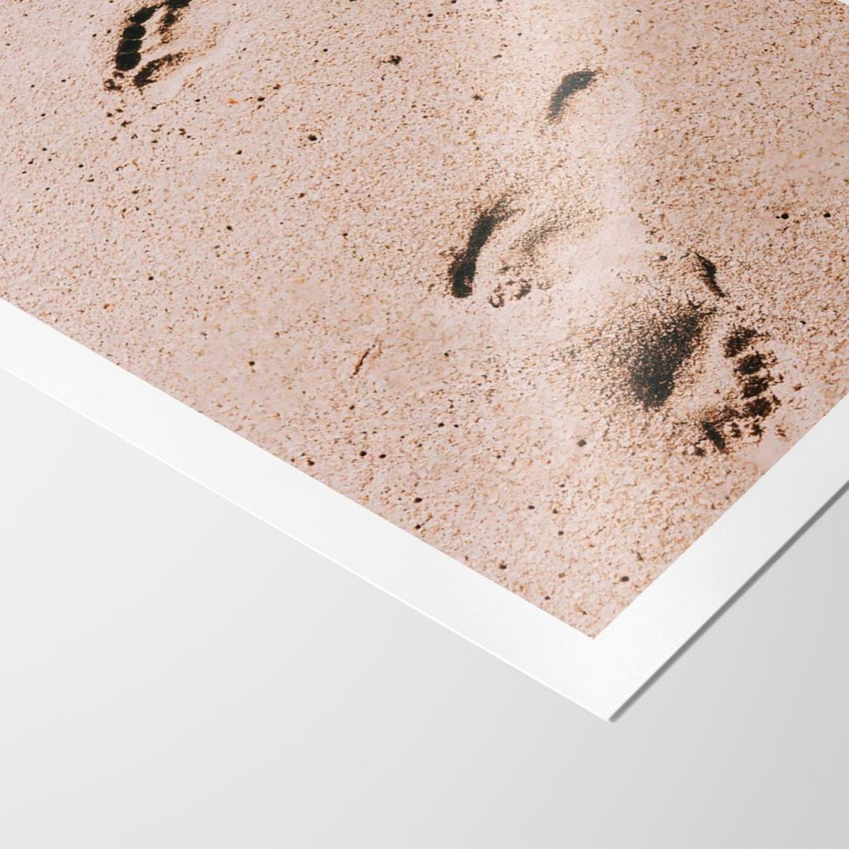 Plakat bez ramy 30x40 - Ślady na Piasku - piasek, plaża