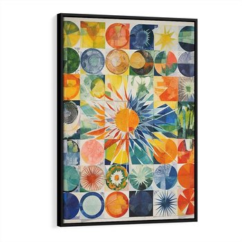 Obraz w ramie 70x100 - Rozkwitające Wzory Abstrakcji - abstrakcyjny obraz, mnogość kolorów - rama czarna