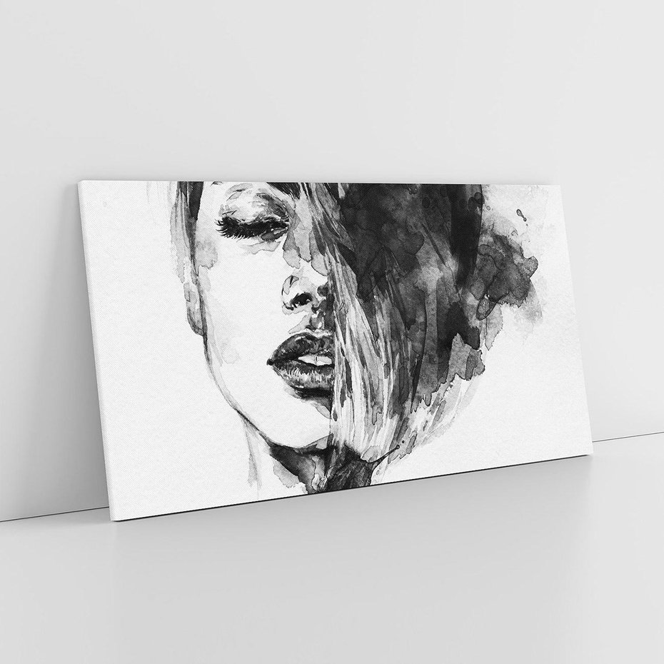 Obraz na płótnie 120x60 - Kobieta w akwareli - kobieta, akwarela