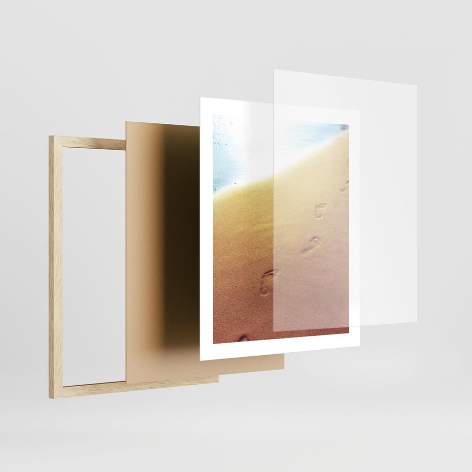 Plakat w ramie 40x50 - Ślad Przygody - ślady, stóp - rama drewno