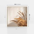 Obraz w ramie 80x80 - Swobodne trawy boho - boho, suche - rama drewno