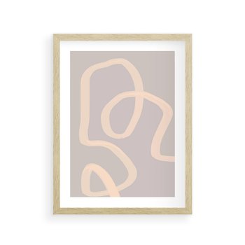 Plakat w ramie 50x70 - Nowoczesne Odbicia - minimalistyczny obraz, nowoczesny - rama drewno