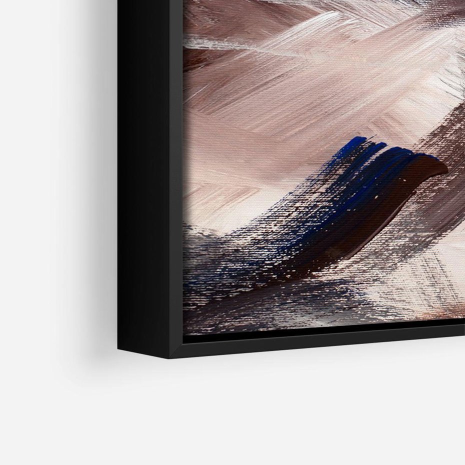 Obraz w ramie 70x50 - Eksploracja Dramaturgii - abstrakcyjny chaos, chatyczne maźnięcia pędzla - rama czarna