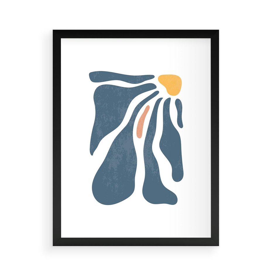 Plakat w ramie 50x70 - Melodia Kolorowych Płatków - nowoczesna kwiatowa grafika, styl retro - rama czarna