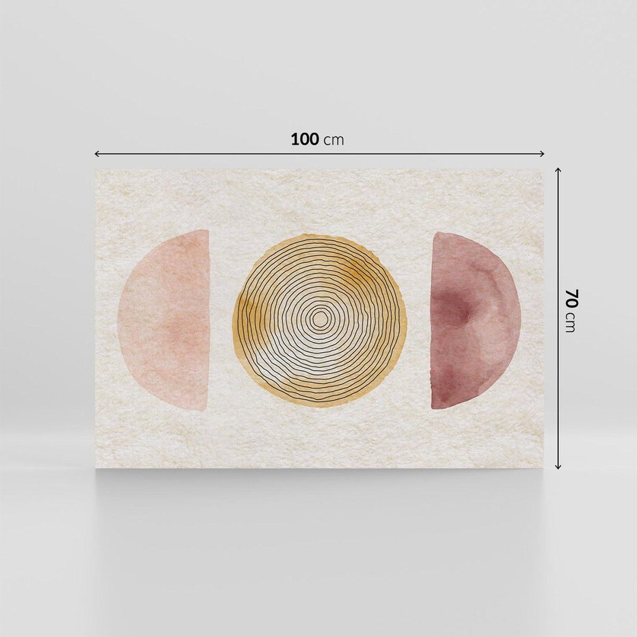 Obraz na płótnie 100x70 - Zapisane w promieniach słońca - beżowe strukturalne tło, koła