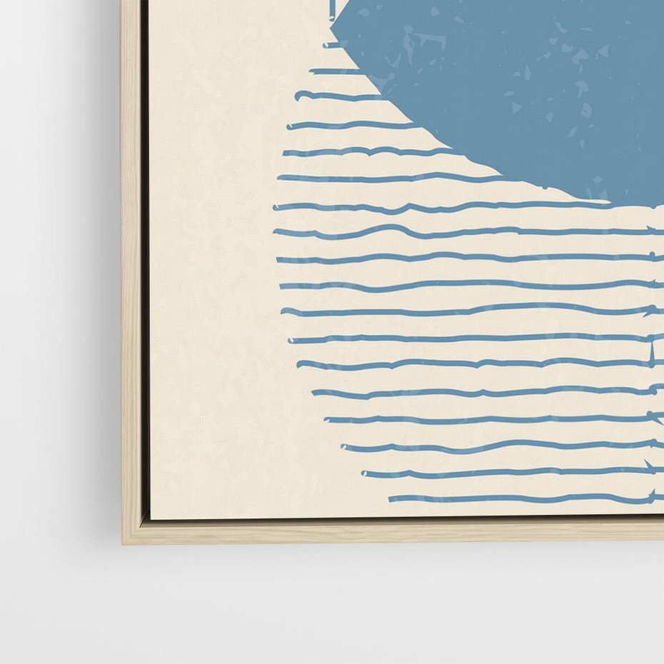 Obraz w ramie 50x50 - Wnętrza Refleksji - geometryczne kształty, koła - rama drewno