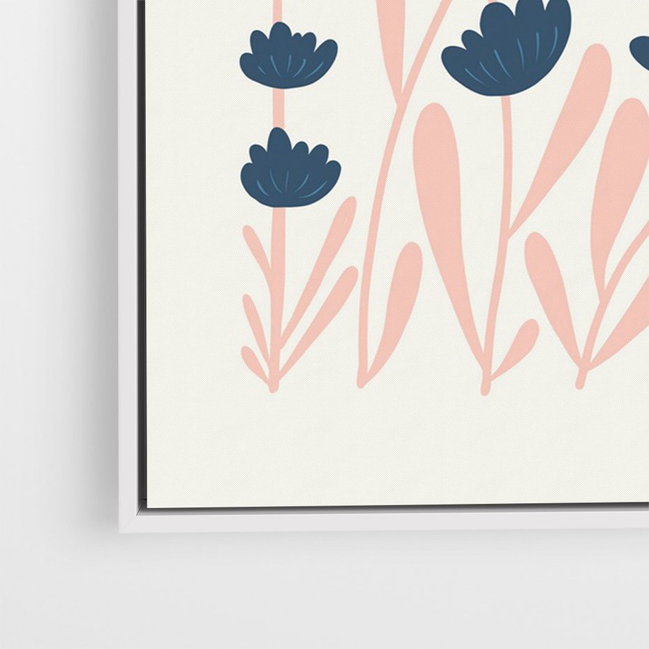 Obraz w ramie 70x100 - Migotliwe Kształty - kwiaty, rośliny - rama biała