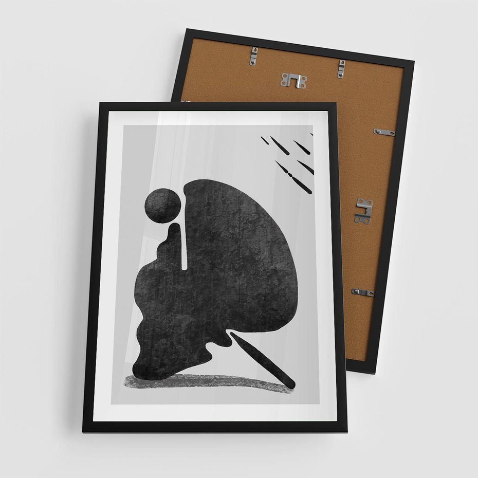 Plakat w ramie 50x70 - Abstrakcyjna Japońska Sztuka - abstrakcja, sztuka japońska - rama czarna