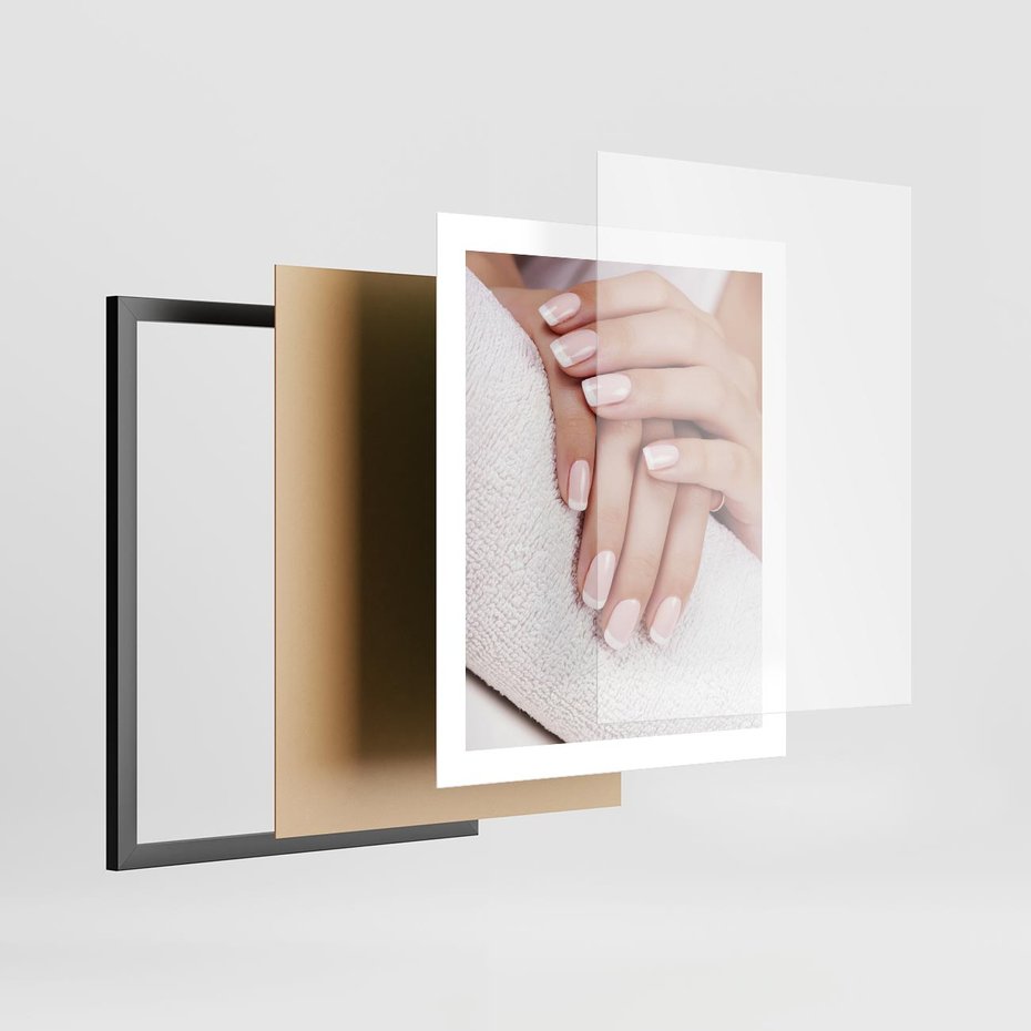 Plakat w ramie 40x50 - Piękno manicure - manicure, paznokcie - rama czarna