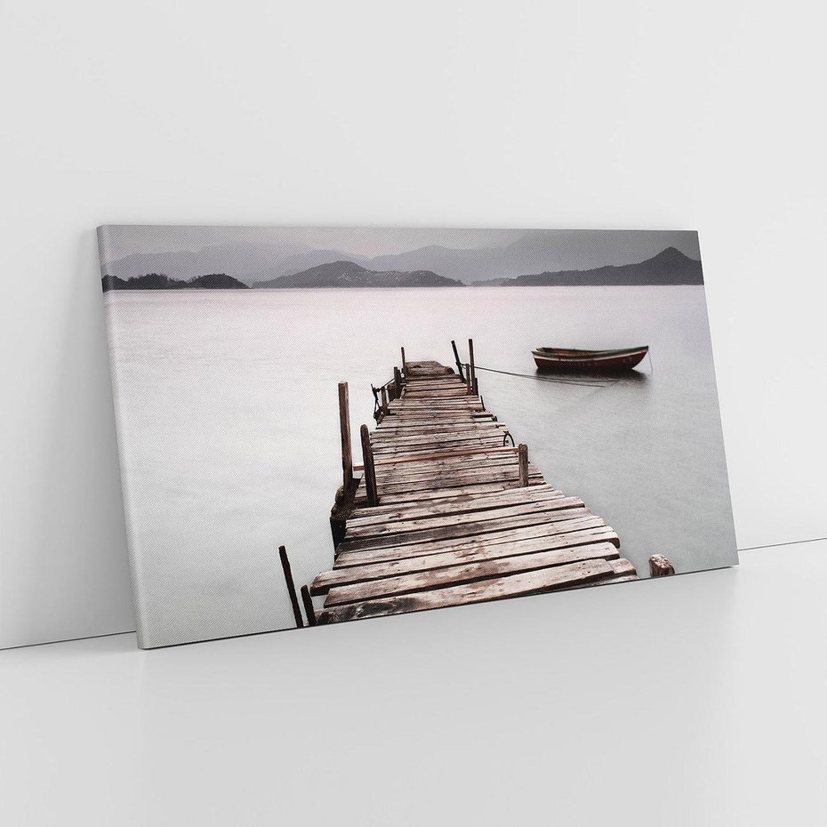 Obraz na płótnie 140x70 - Spokój nad Jeziorem - pomost, jezioro