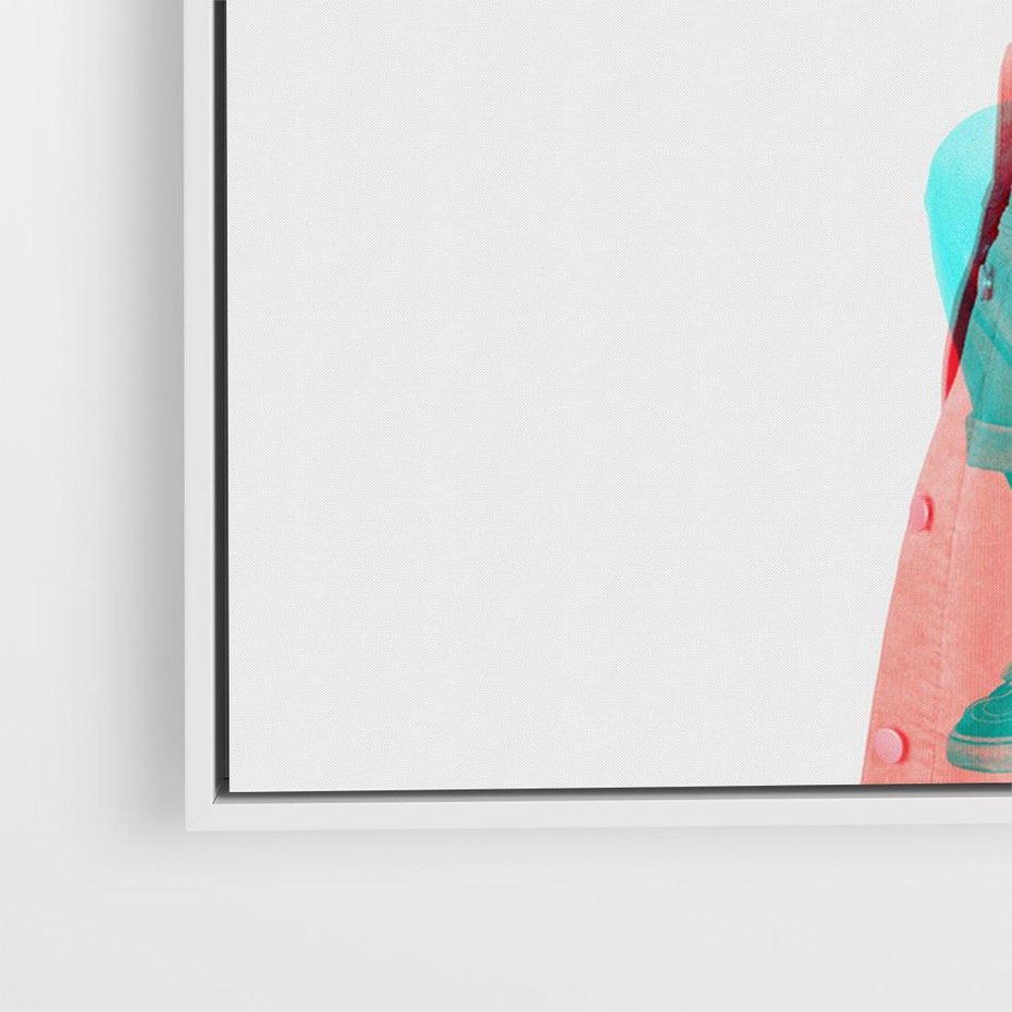 Obraz w ramie 70x50 - Rytmy Wspomnień - kolaż zdjęć, kobieta - rama biała