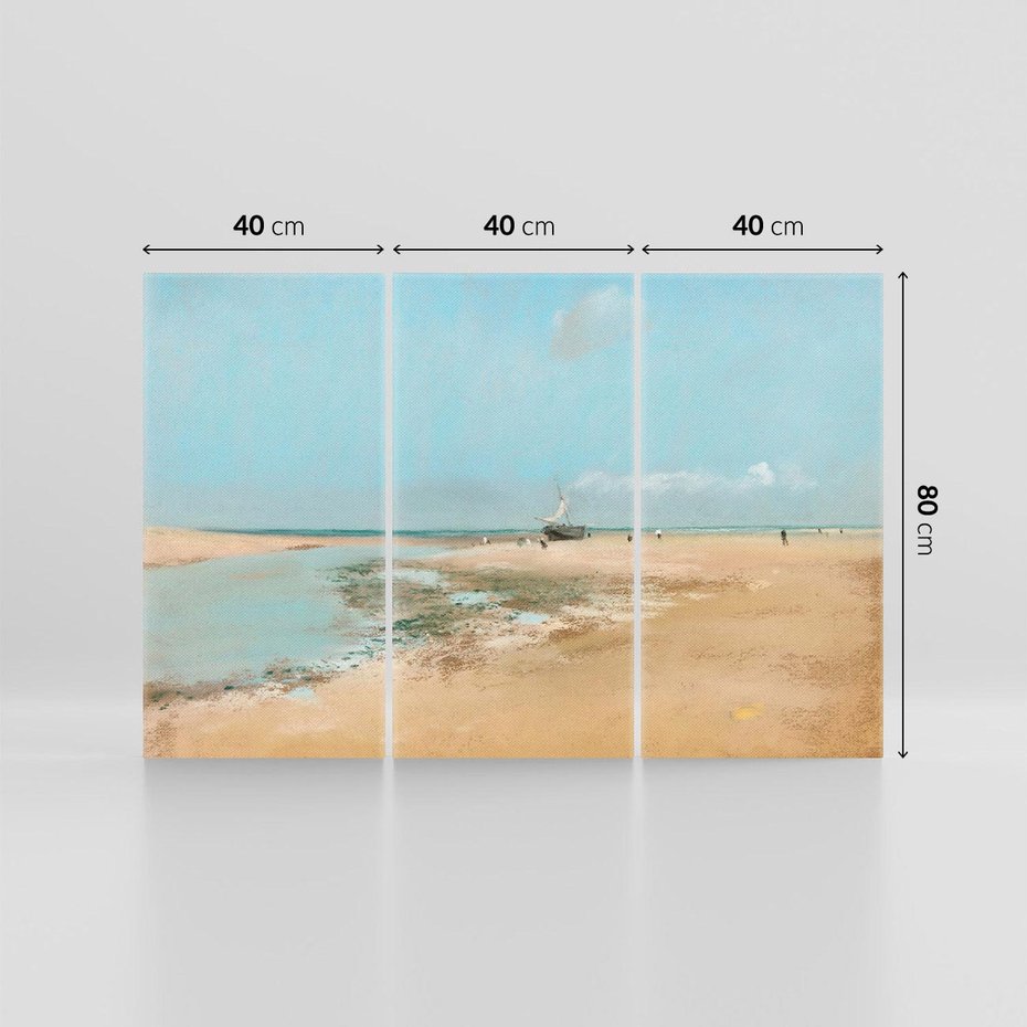 Obraz na płótnie 120x80 - Beach at Low Tide (Mouth of the River) (1869), Edgar Degas - Reprodukcja - reprodukcja, obraz na płótnie