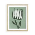 Plakat w ramie 40x50 - Objęcia Zieleni - zielona abstrakcja, zgaszona zieleń - rama drewno