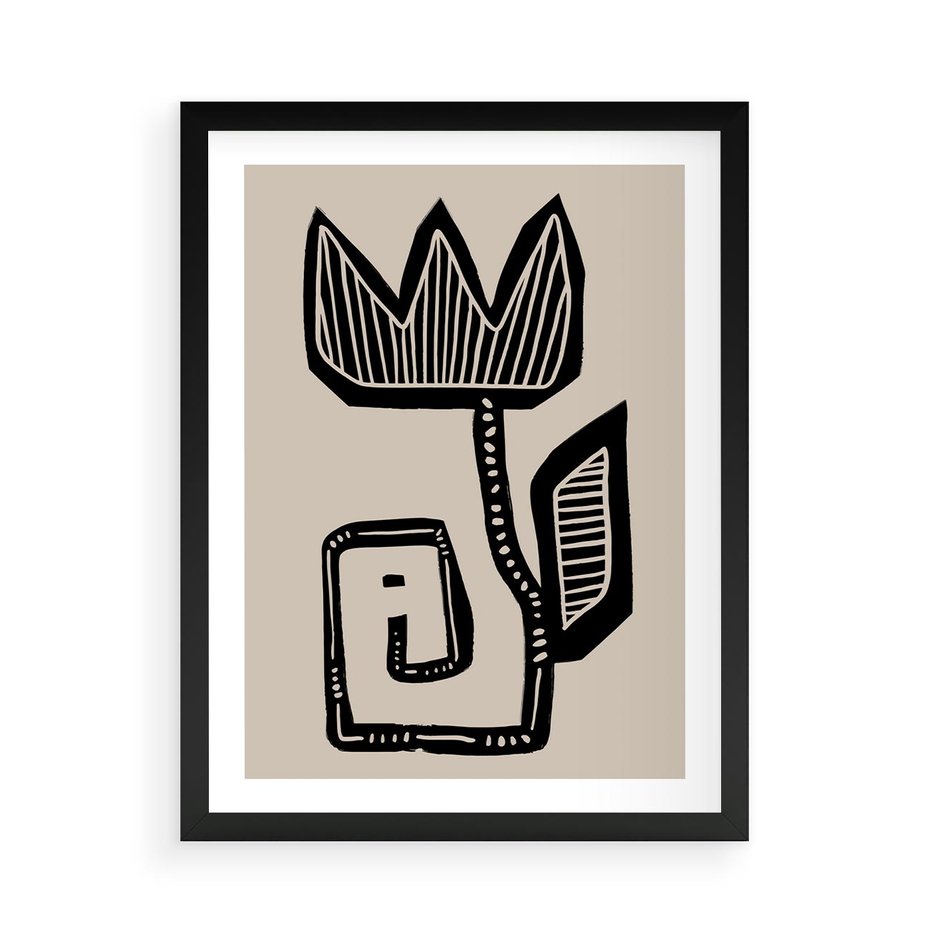 Plakat w ramie 50x70 - Migotliwa Symfonia Kwiatu - kwiat, nowoczesna grafika - rama czarna