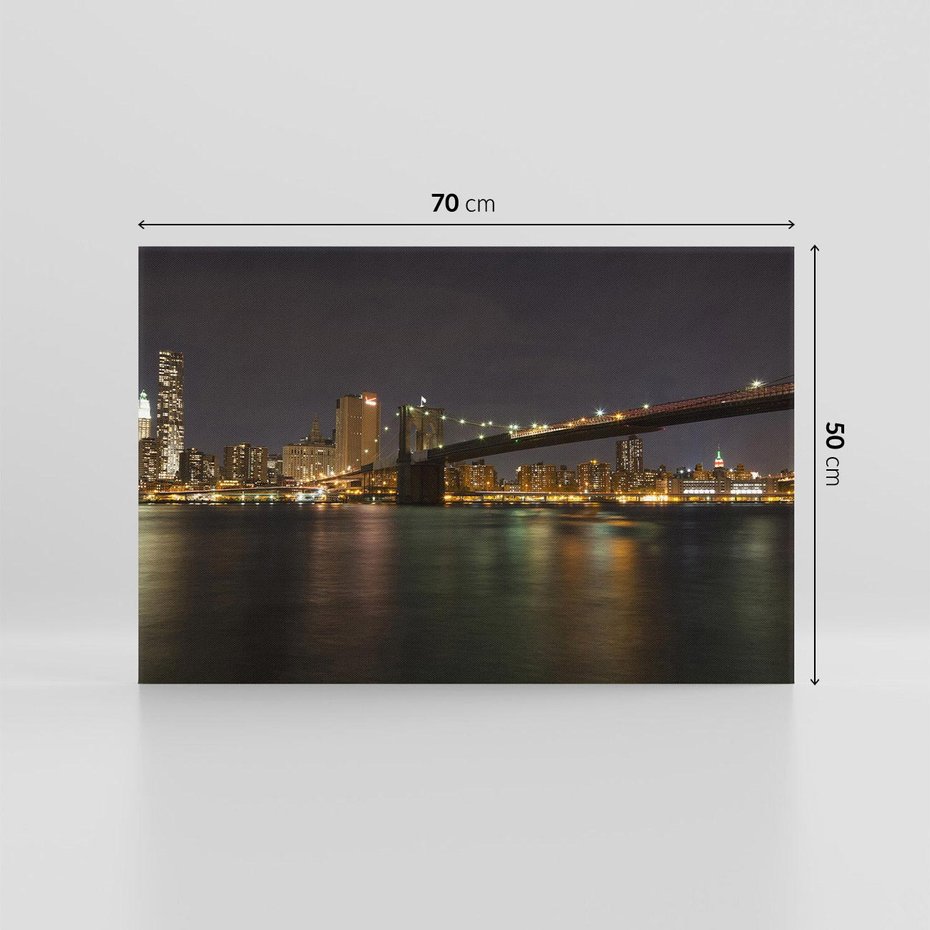 Obraz na płótnie 70x50 - Most nad nowojorską panoramą - most, Nowy Jork