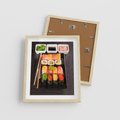 Plakat w ramie 40x50 - Kulinarne podróże do Japonii - sushi, japonia - rama drewno