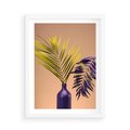 Plakat w ramie 50x70 - Delikatne Piękno - palma, pastele - rama biała
