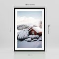 Plakat w ramie 50x70 - Zimowa Idylla w Górach - zima w górach, ośnieżone góry - rama czarna