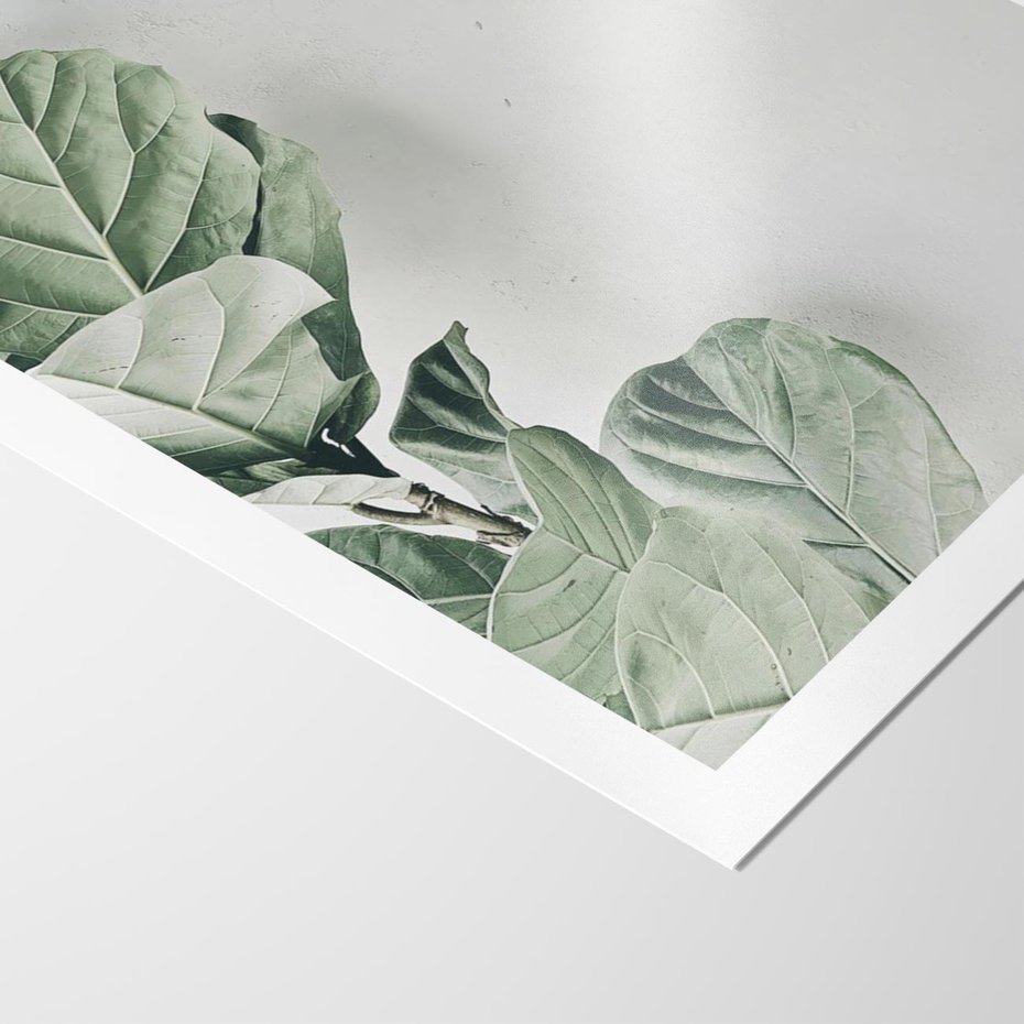 Plakat bez ramy 30x40 - Minimalistyczna Harmonia: Zieleń Liści - zieone liście, kompozycja