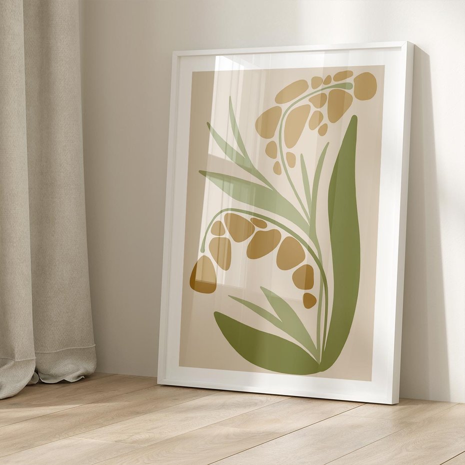 Plakat bez ramy 21x30 - Minimalizm z Roślinami - nowoczesny plakat, roślinność