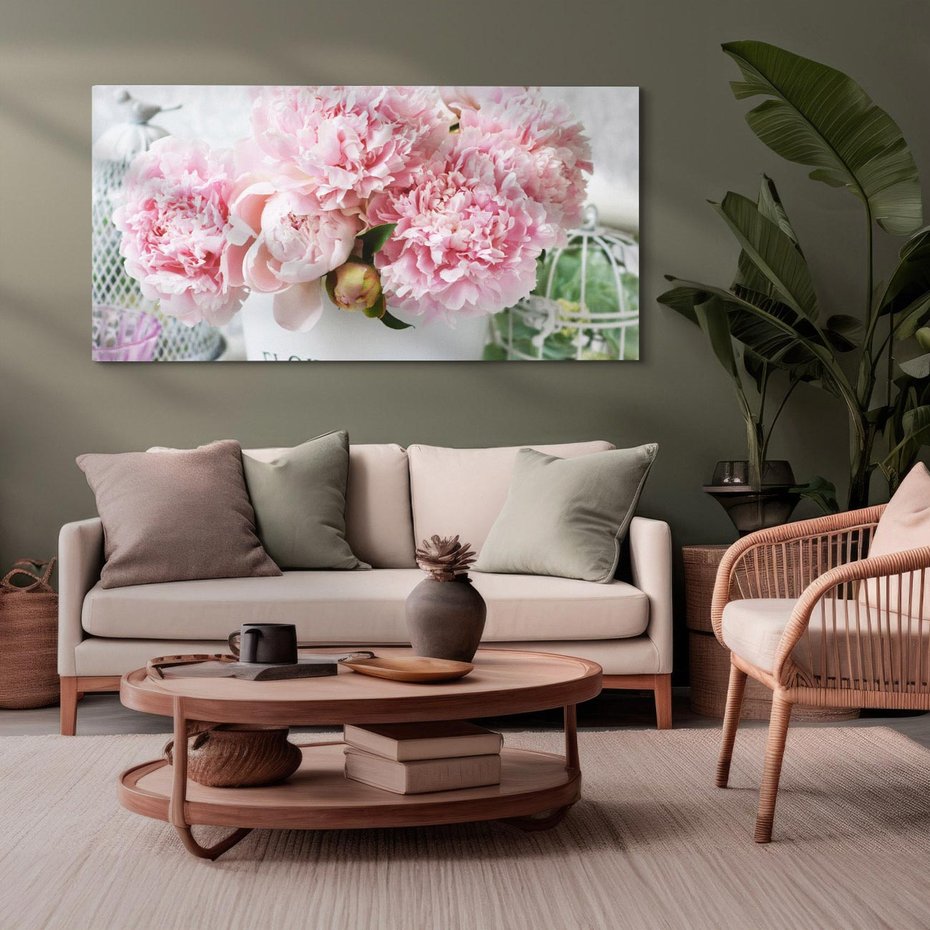 Obraz na płótnie 100x50 - Miłość w powietrzu - kwiaty, romantyczne