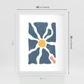 Plakat w ramie 40x50 - Kwiatowy Rezonans - nowoczesna kwiatowa grafika, styl retro - rama biała