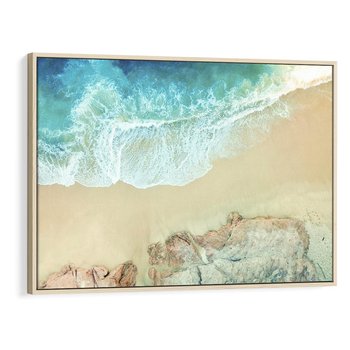 Obraz w ramie 120x80 - Turkusowe Skrzydła - morze, plaża - rama drewno