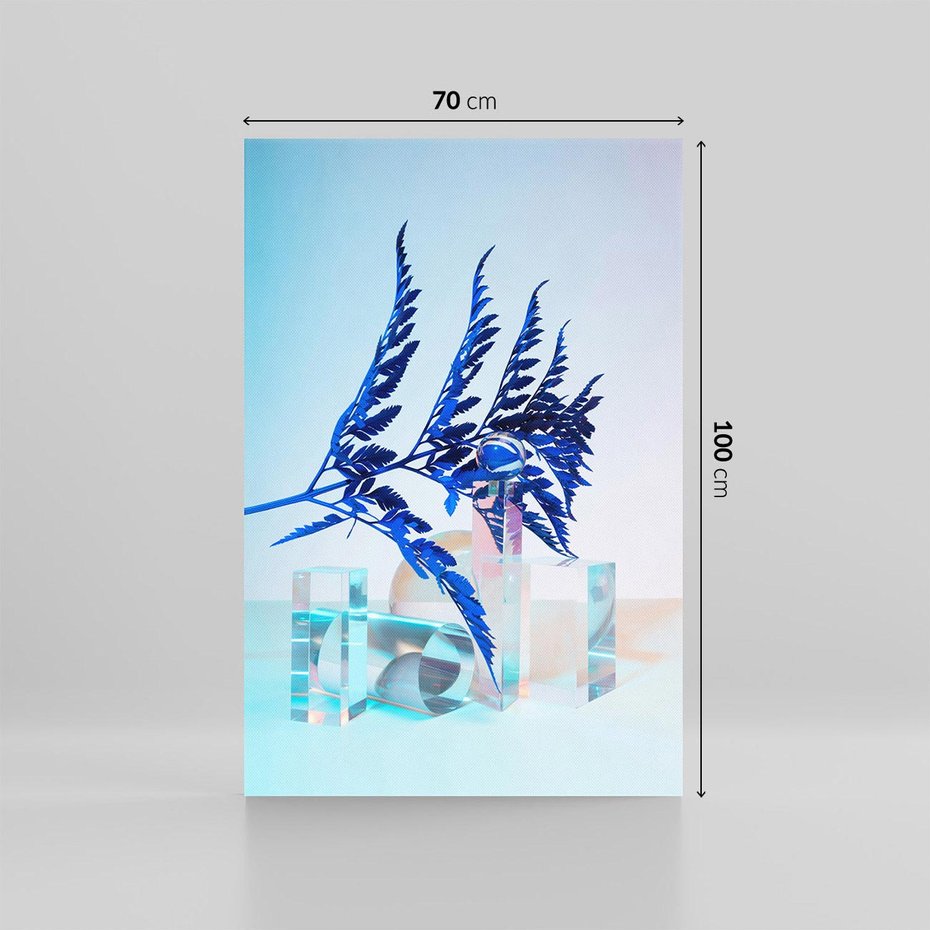 Obraz na płótnie 70x100 - Intensywny Kolor Natury - liście, kobalt