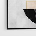 Obraz w ramie 50x50 - Biało-Czarne Formy - nowoczesna geometria, koło - rama czarna