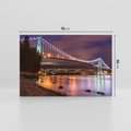 Obraz na płótnie 70x50 - Most nocą w Kanadzie - Kanada, most
