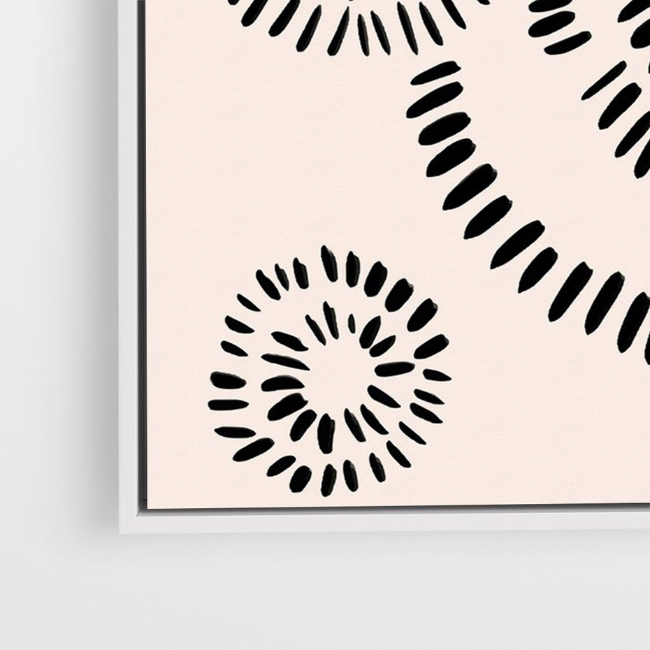 Obraz w ramie 50x70 - Abstrakcyjne Wnętrza - minimalistyczne kształty, odbicia - rama biała