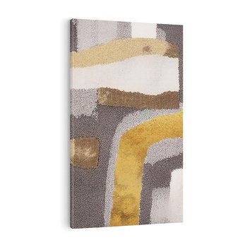 Obraz na płótnie 80x120 - Złote Krzywe - abstrakcja, krzywe linie