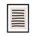 Plakat w ramie 50x70 - Strukturalna Rewolucja Form - minimalizm, czarne pasy - rama czarna