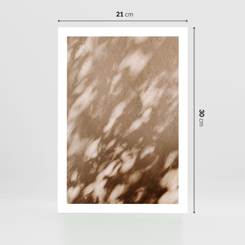 Plakat bez ramy 21x30 - Abstrakcyjna Kompozycja: Cień na Ścianie - cień na ścianie, beżowe kolory