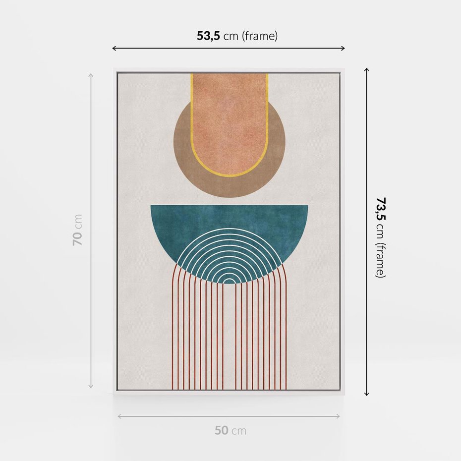 Obraz w ramie 50x70 - Odkrywanie duszy w farbach - kwiaty, pastelowe kolory - rama biała