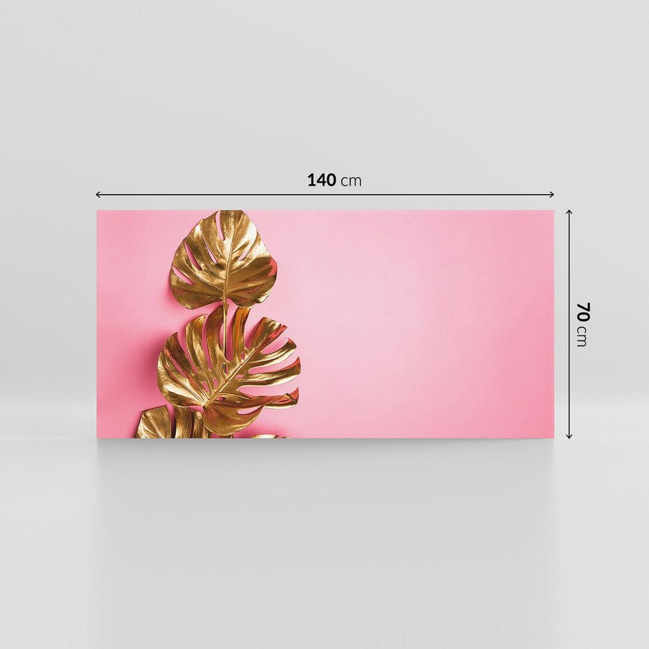 Obraz na płótnie 140x70 - Luksusowa Elegancja - złote, liście