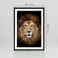 Plakat w ramie 50x70 - Król zwierząt w majestatycznym stylu - lew, król - rama czarna